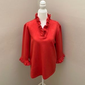 NWT- JUDE CONNALLY Faux Suede “Cora” Top in Tangerine